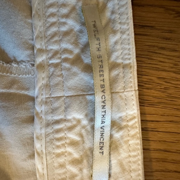 Twelfth street by Cynthia Vincent women's cream linen crop pant - Picture 3 of 8